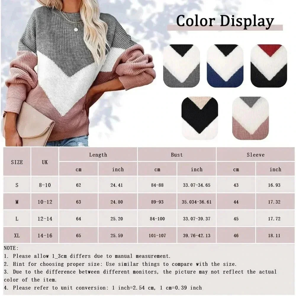 ❤️Womens Grey Sweaters Crewneck V Shaped Long  Sleeve Sweatshirt Winter Sweaters - Picture 6 of 8